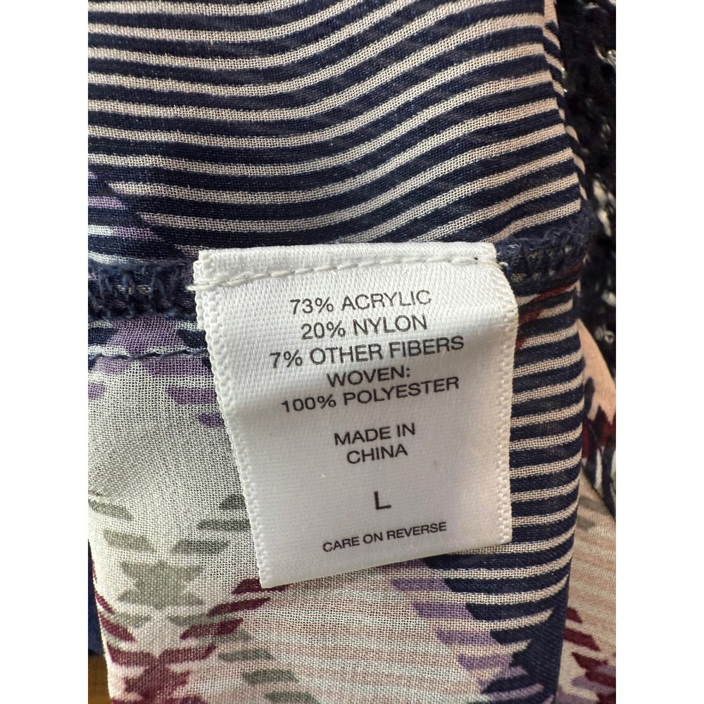 N Y & Co 7th Ave 2-in-1 Layered Look Metallic Knit Sweater L Preppy Office Y2k - Picture 8 of 15